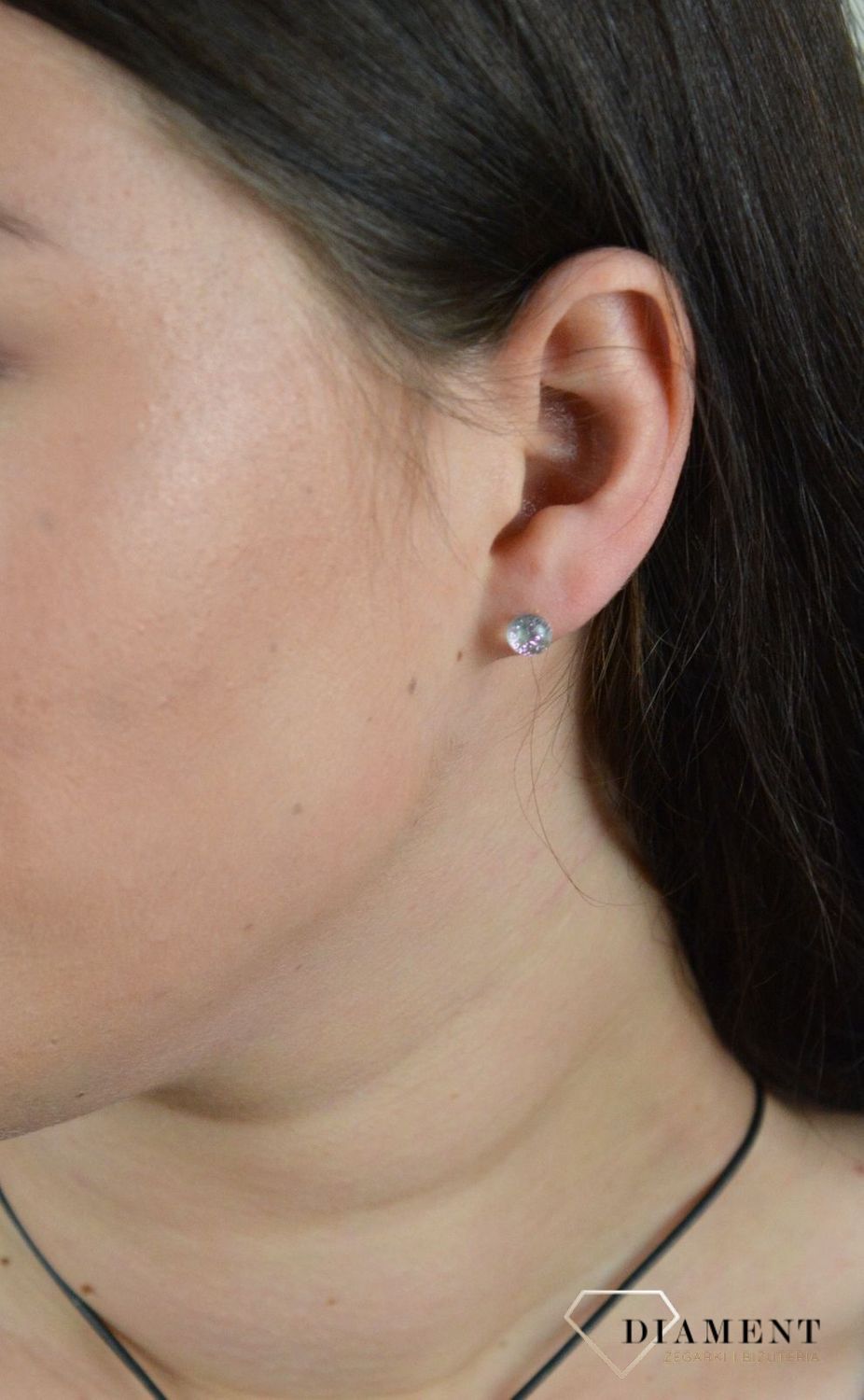 Srebrne kolczyki szkło weneckie 'Różowe refleksy w szkle' Murano 44.jpg